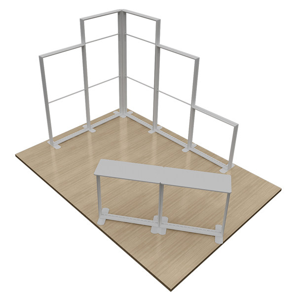 no tool required modular fabric light box display with counter